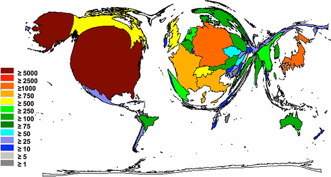 The global glioblastoma research activity.