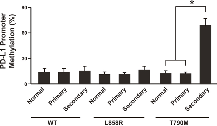 PD-L1 promoter was highly methylated in patients resistant to anti-PD-1 therapy.