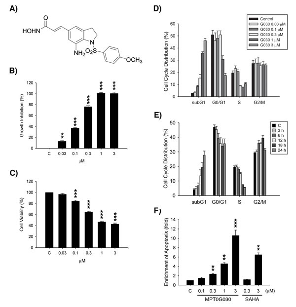 MPT0G030 inhibits growth and induces apoptosis in HT-29 cells.