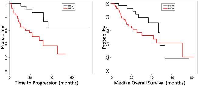 Kaplan-Meier analysis of disease progression.