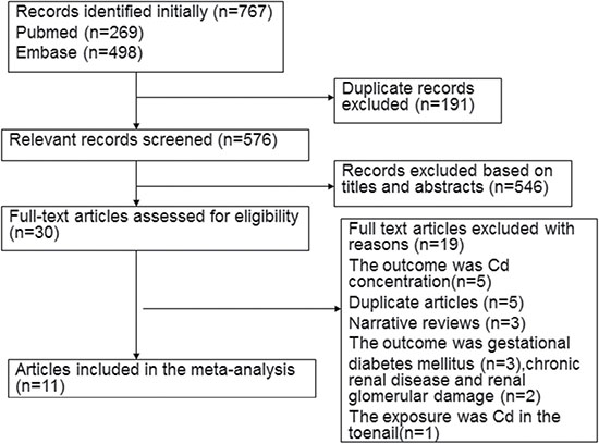 Flow diagram of the literature included.