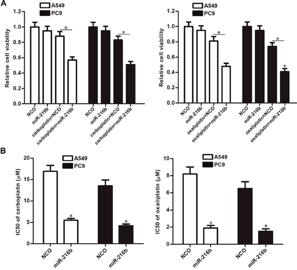 Role of miR-216b in chemosensitivity of NSCLC cells to other platinum-based chemotherapeutic drugs.