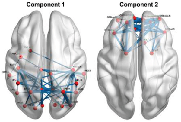 Increased functional connectivity in the patients.