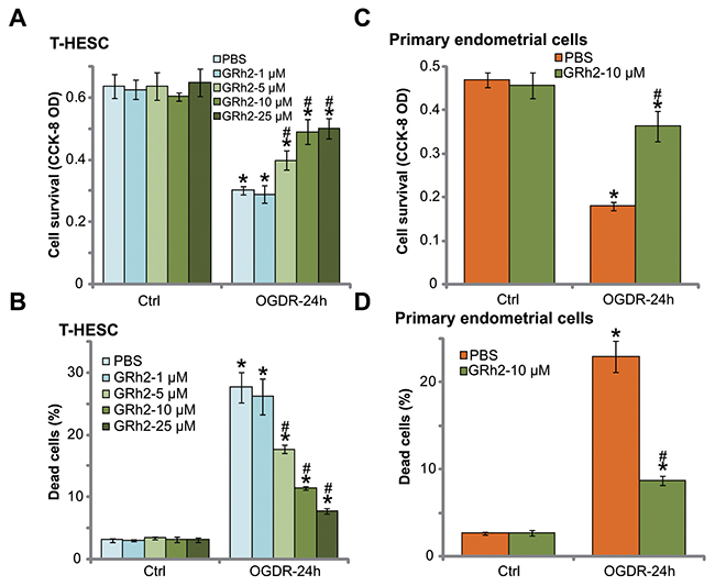 GRh2 protects endometrial cells from OGDR.