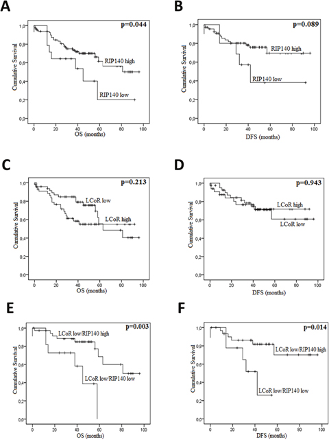 RIP140 and LCoR as prognosis markers in colorectal cancers.