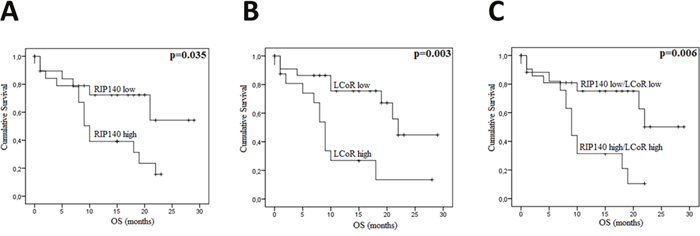 RIP140 and LCoR as a prognosis marker in gastric cancers.