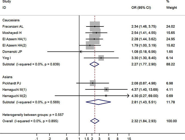 Increased risk of cerebrovascular accident related to non-alcoholic fatty liver disease by ethnicity.