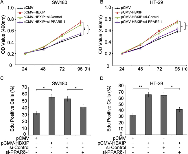 PPAR&#x03B4; is required for HBXIP-induced proliferation of colonic cancer cells.
