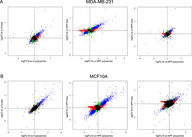 Transcriptional and translational changes in non-tumoural and malignant cells under hypoxic and mTOR inhibition conditions.