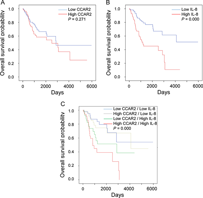 CCAR2-dependent IL-8 expression is associated with low survival of cervical cancer patients.