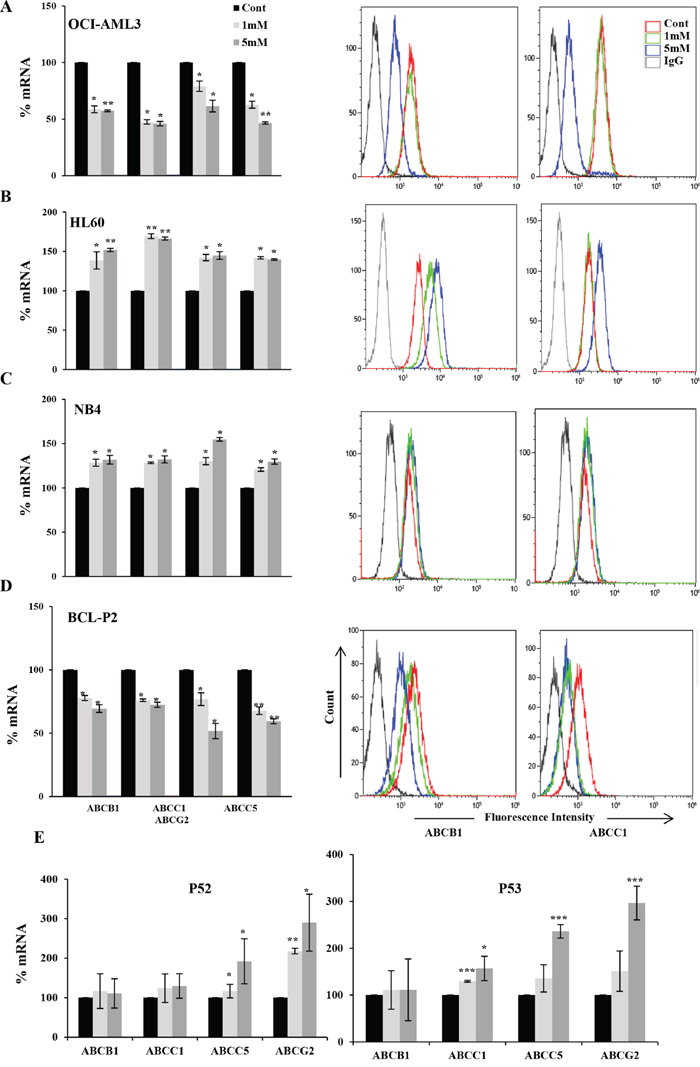 DCA-induced ABC transporters expression depended on p53 status in leukemic cells.