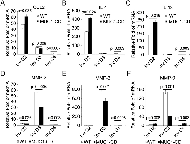 Overexpression of MUC1-CD induces M2-related proinflammatory cytokines.