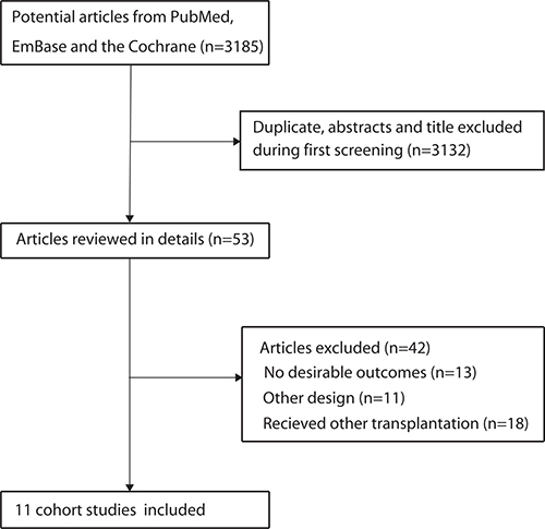 Flow diagram of the literature search and trials selection process.