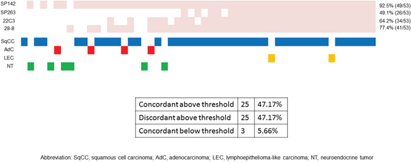 The heat map for each case based on the PD-L1 expression.
