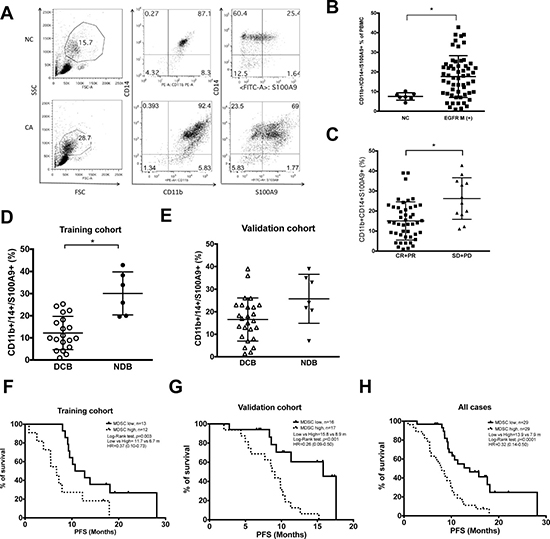 Clinical relevance of CD11b+CD14+S100A9+ MDSCs in lung adenocarcinoma harboring activating EGFR mutation.