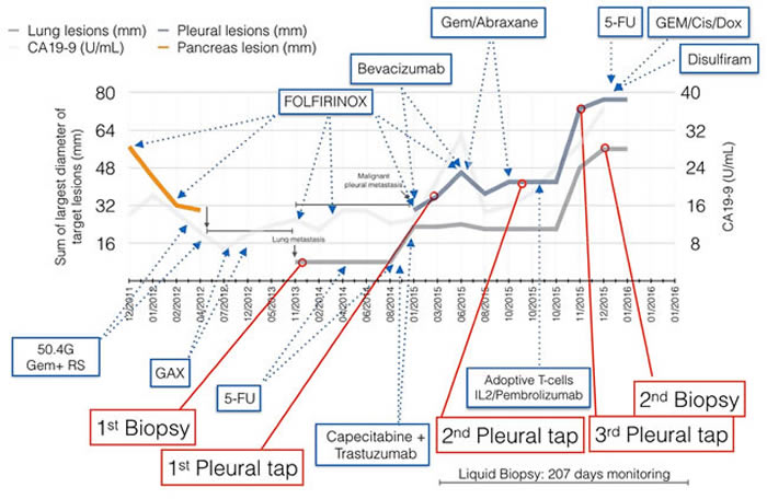 Figure 1: Patient clinical course throughout a four year period.