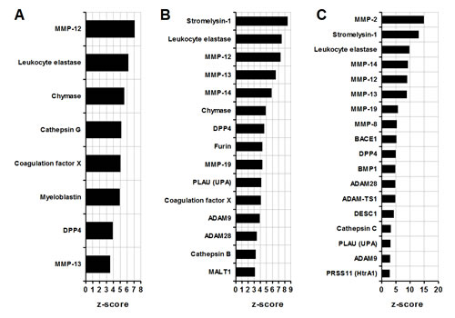 Comparative analysis of MDSC proteases.