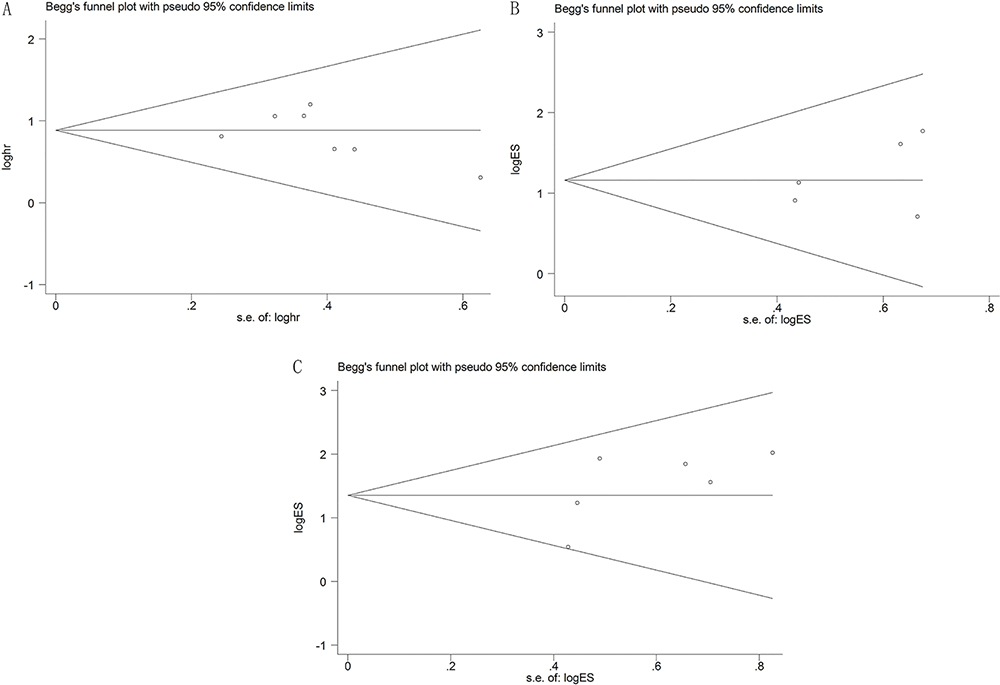 Funnel plots of potential publication bias.