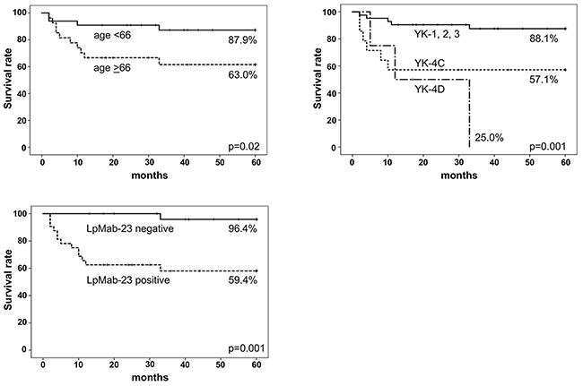 Five-year metastasis-free survival curves (MFS).