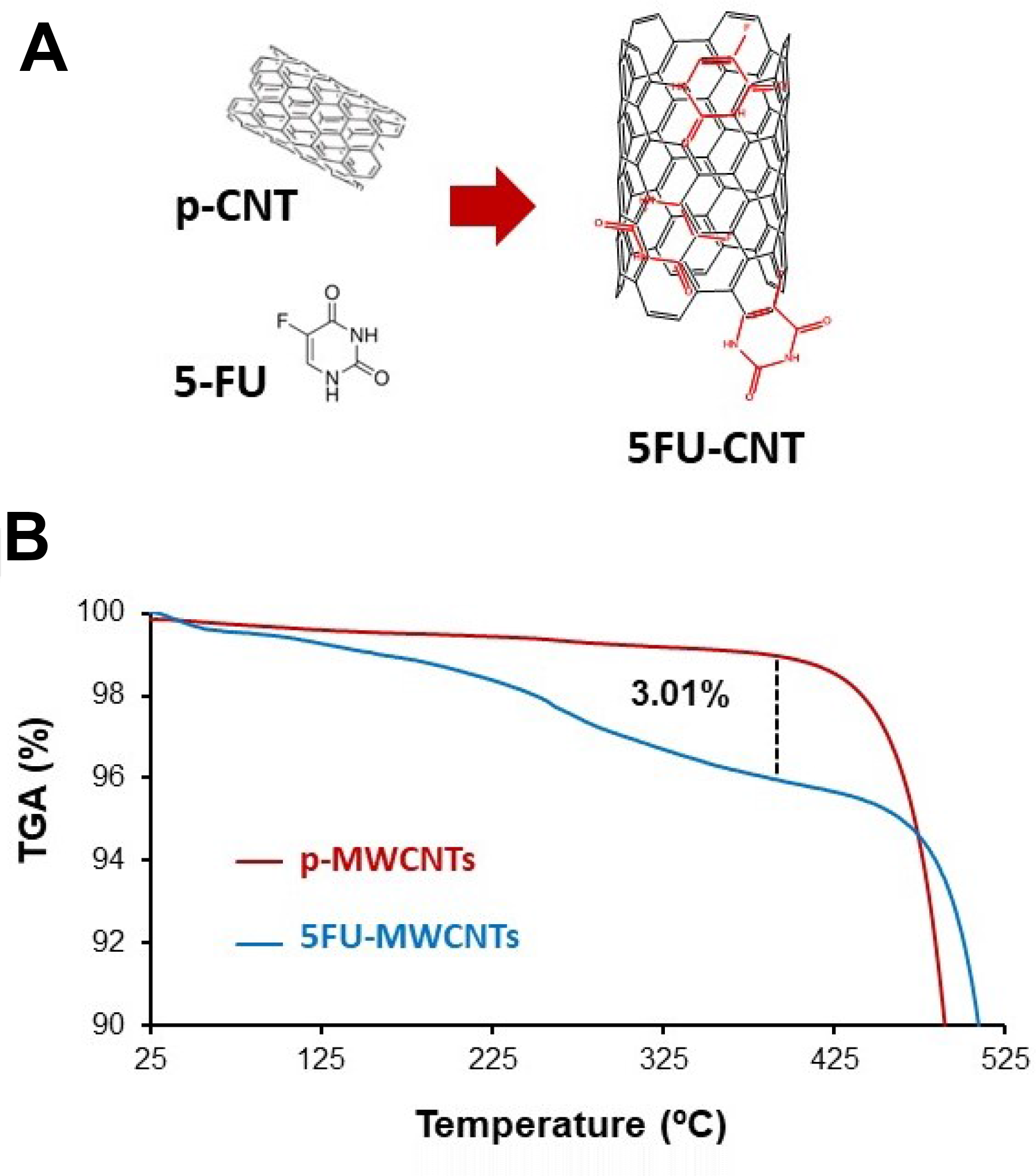 Characterization of the 5-FU-MWCNTs.