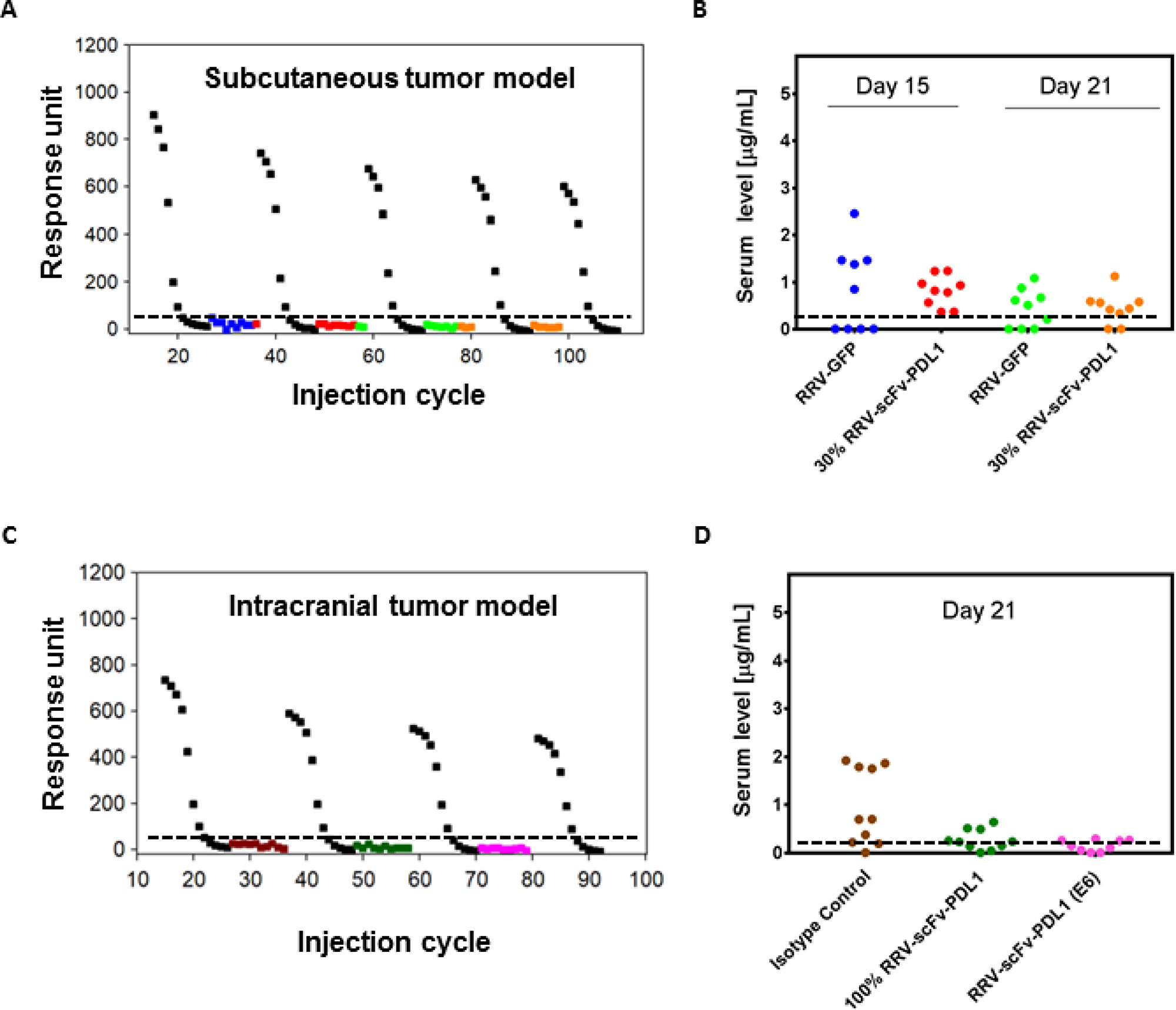 scFv PD-L1 serum levels in tumor-bearing mice.