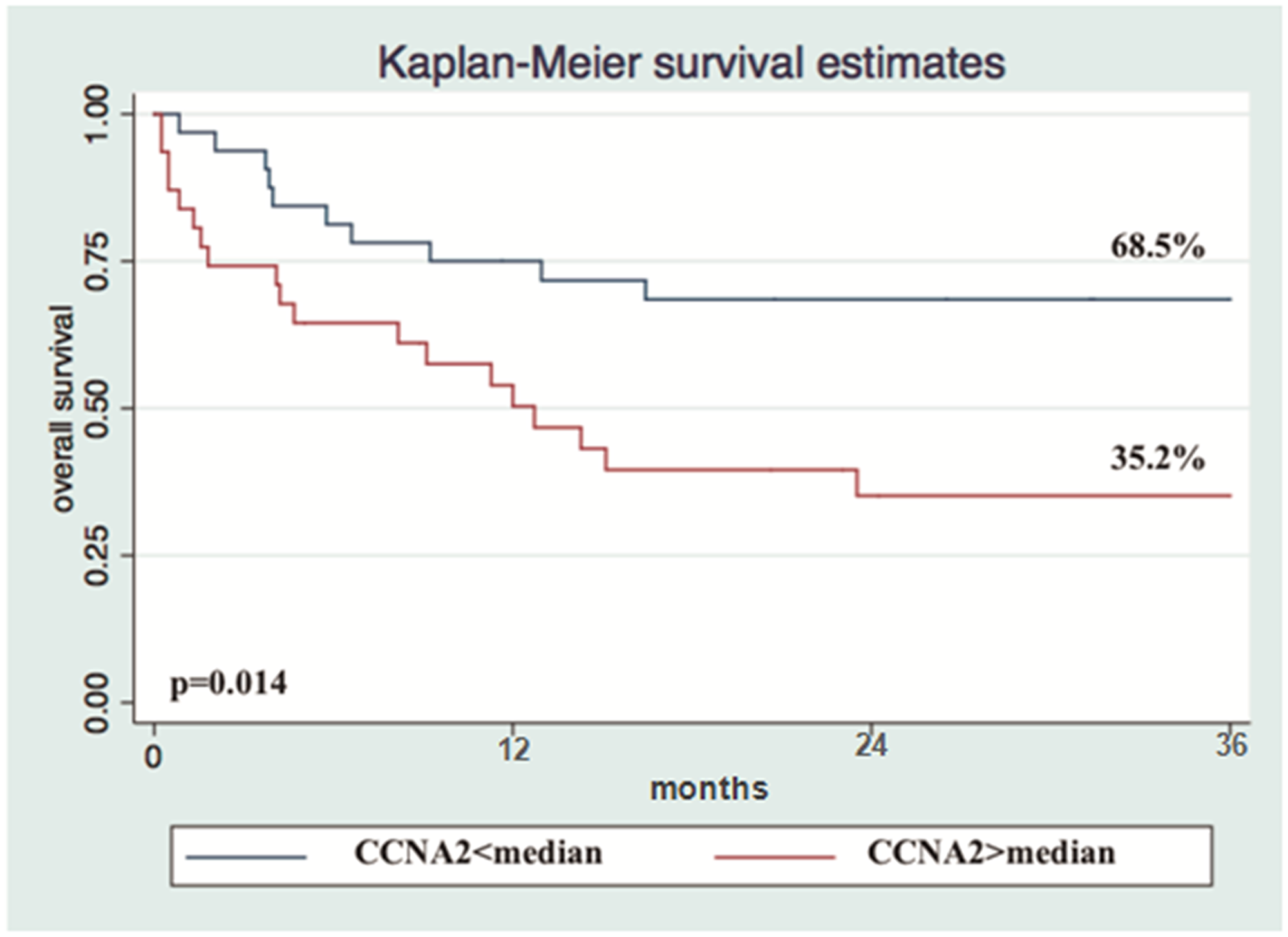 Overexpression of CCNA2 gene is a determinant marker of poor prognosis in nodal PTCL.