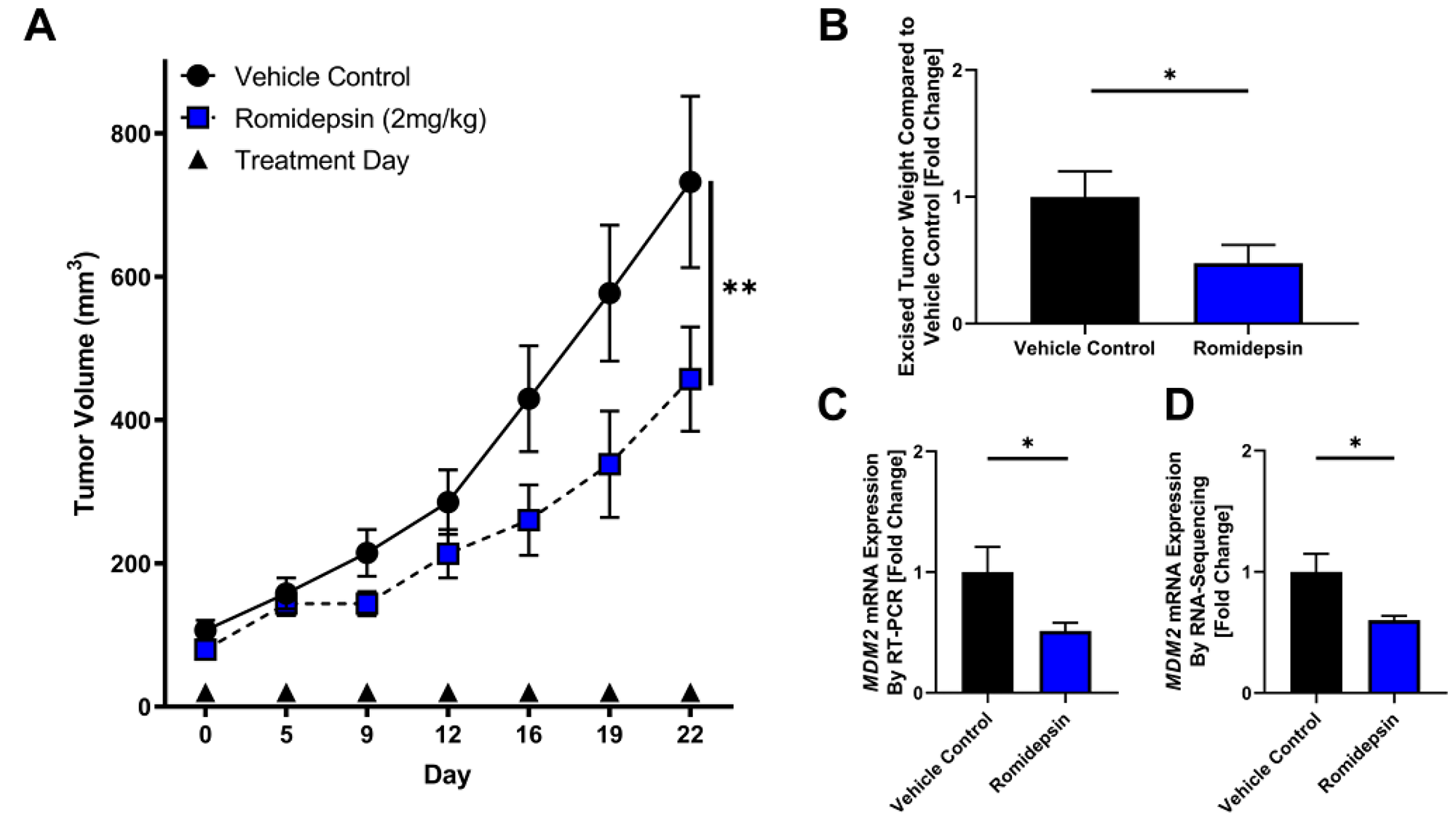 Romidepsin exhibits anti-tumor effect in xenograft model of DDLPS.