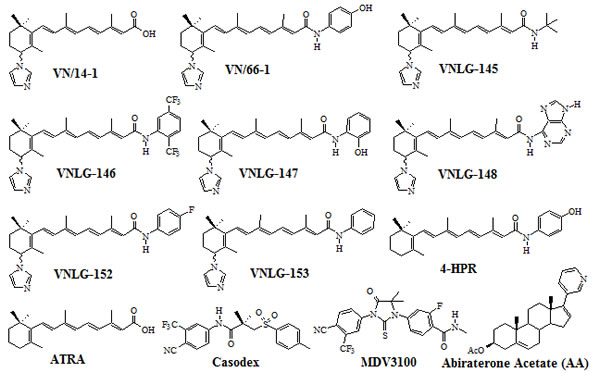 Chemical structures of compounds.