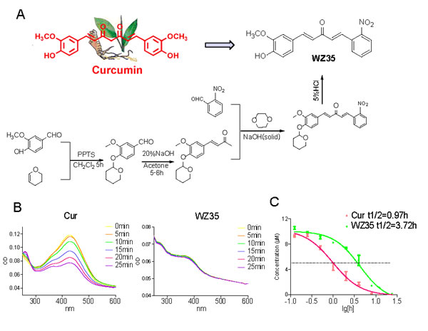 Design, synthesis and chemical stability study of WZ35.
