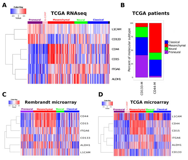 Cancer stem cell marker coexpression modules are associated with molecular subtype.