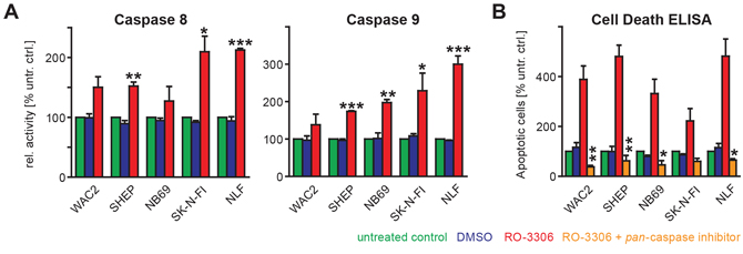 RO-3306 induced apoptosis is mediated by caspases.