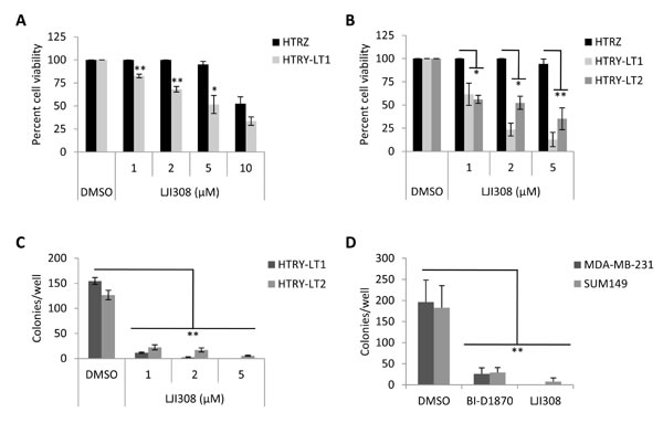 Inhibiting RSK suppresses the growth of TNBC cell lines.