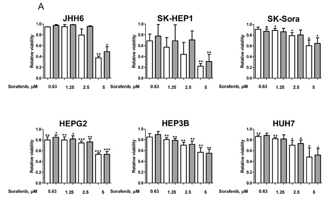 Cytotoxic effects of the galunisertib/sorafenib combination.