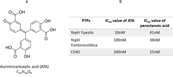 ATA as YopHs inhibitor.