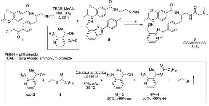 Resolution of racemic mixture to synthesise GSK923295.