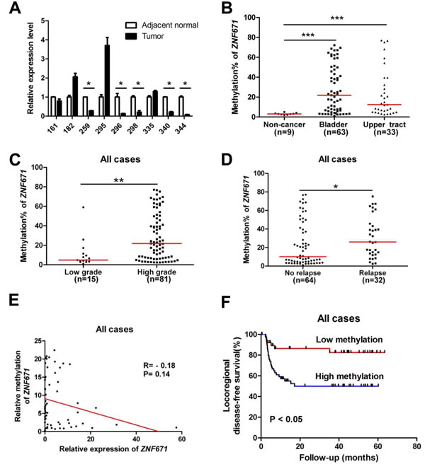 ZNF671 is epigenetically silenced by promoter hypermethylation in UC patients, and associates with tumor recurrence.