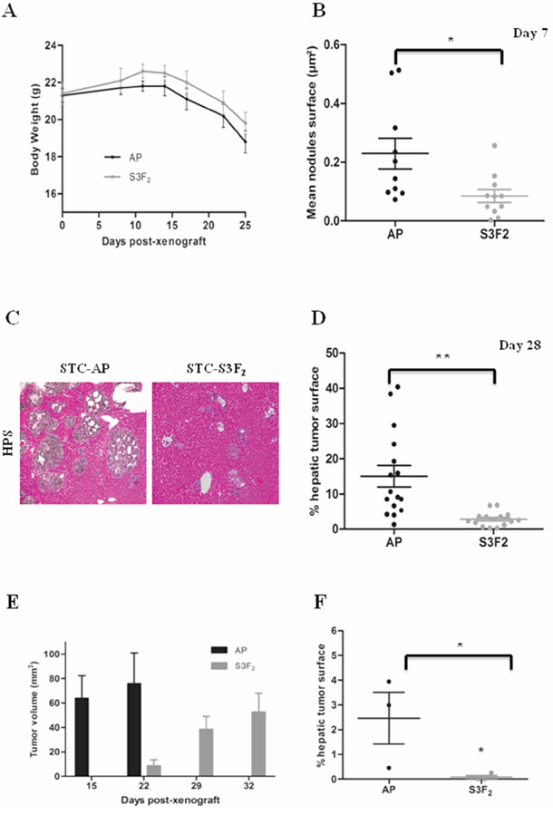 SEMA3F inhibits STC-1 cells intrahepatic dissemination in vivo.