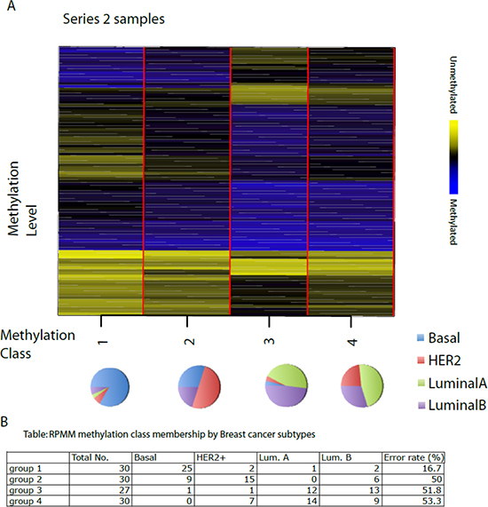 Recursively partitioned mixture model of CpG methylation in breast tumours.