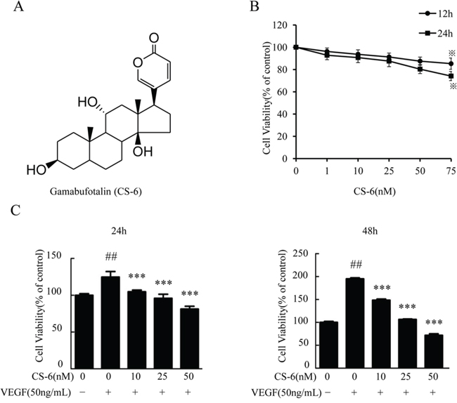 CS-6 inhibits VEGF-induced proliferation of HUVECs.