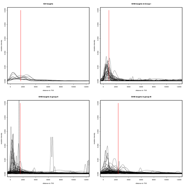 Mutation density in SHM-targets.