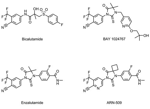 Chemical structures of the anti-androgens investigated.