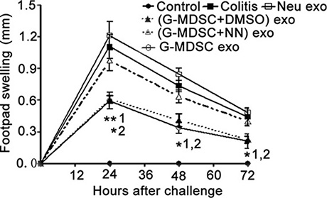 G-MDSC exo suppress the DTH reaction in an Arg-1-dependent manner.