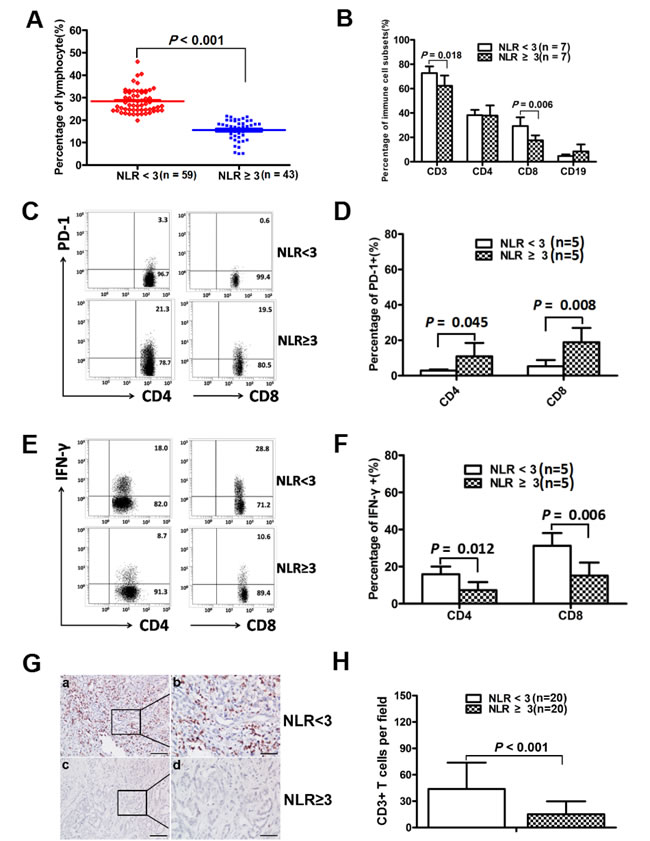 Elevated NLR was associated with poor anti-tumor immunity.