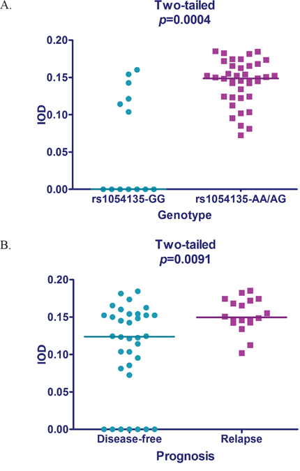 Scatterplot of FABP4 expression.