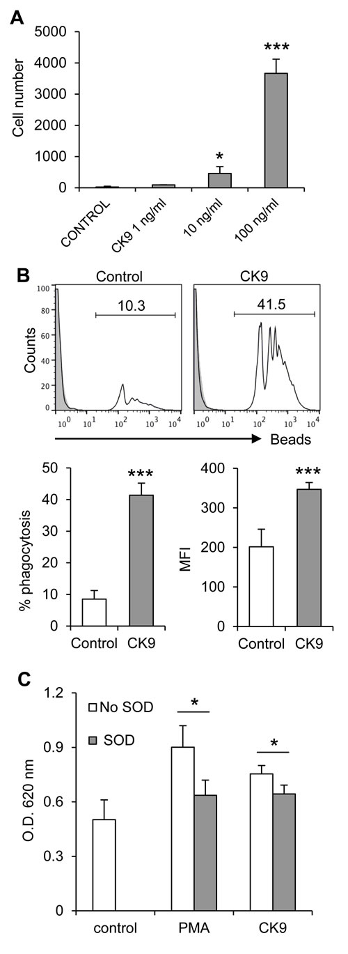 Effect of CK9 on rainbow trout RTS11 macrophages.