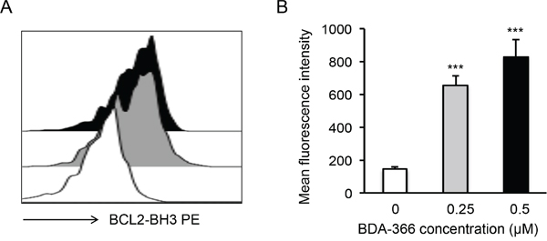 BDA-366 induces BCL2 conformational change in primary MM cells.