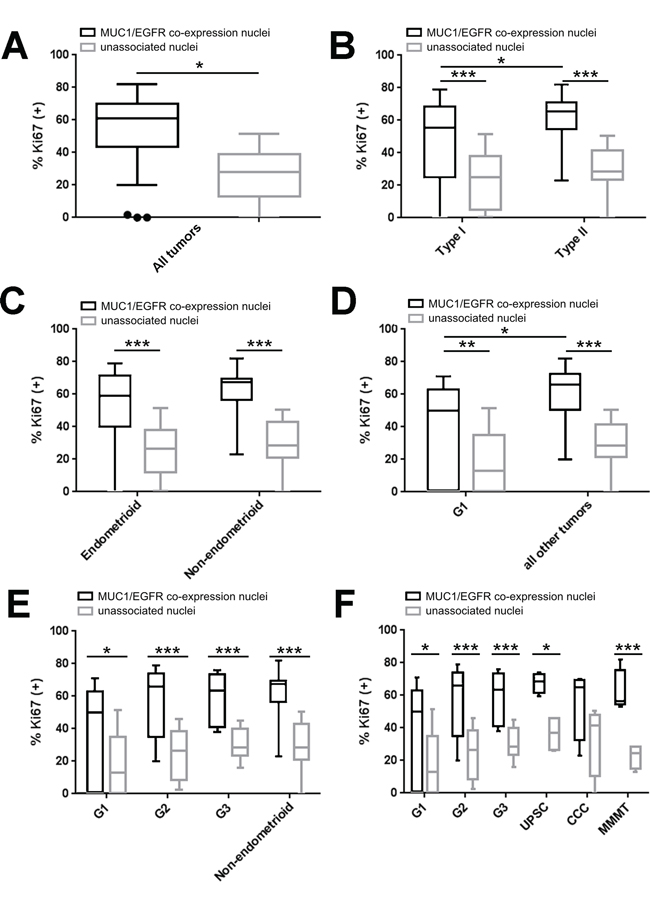 MUC1-EGFR co-expression is associated with higher cellular proliferation in human endometrial tumors.