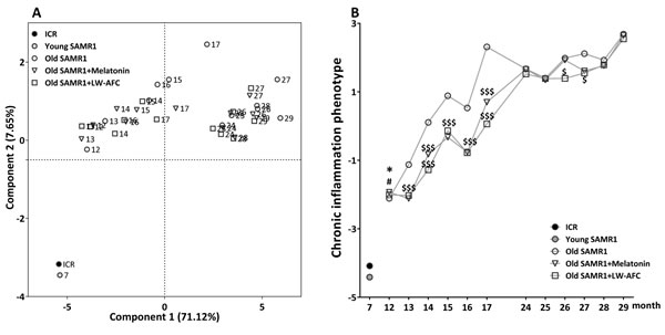 Principal component analysis of SAMR1 mice based on the phenotype of chronic inflammation.