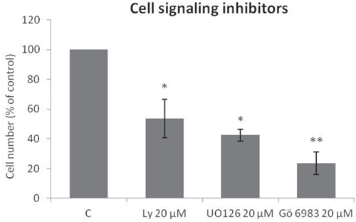 Specific Trk pathway inhibitors reduce SK-ES-1 cell growth.