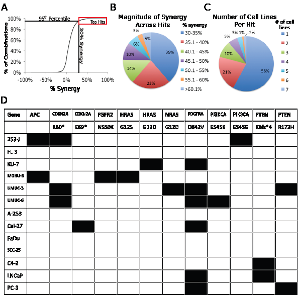 Screening with small molecule inhibitors identifies combinations of drugs that cause synergistically enhanced cytotoxicity.